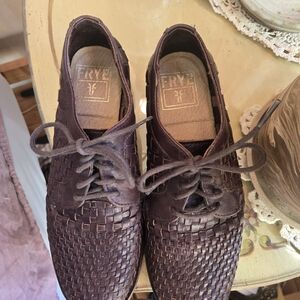 Frye Women's Dark Brown Woven Oxfords